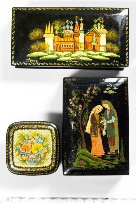 Cutii pentru bijuterii papier-mâché russian lacquer