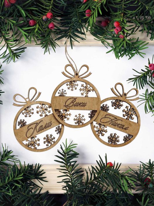 Дървени играчки за елха