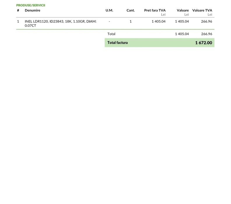 Inel logodna aur 18k diamant (marimea 52)