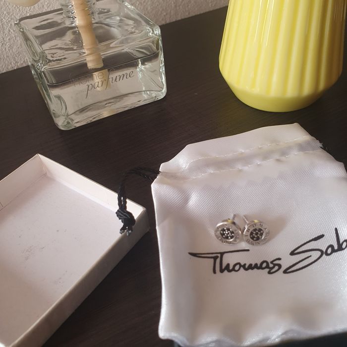 Cercei Thomas Sabo Argint 925 pietre zirconiu negru