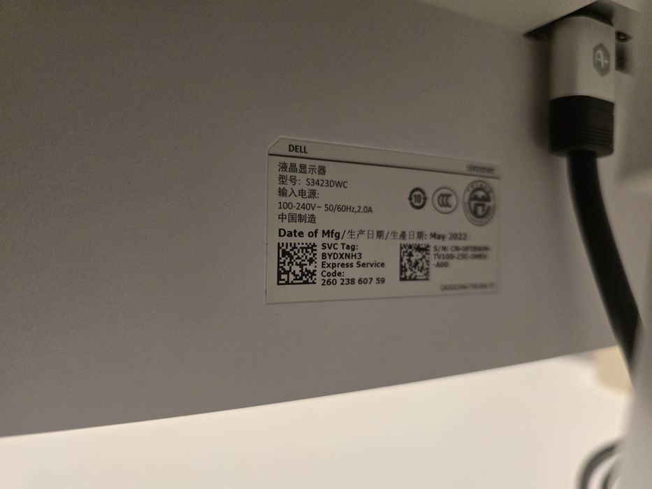 Monitor curbat Dell S3423DWC, 34", WQHD, VA