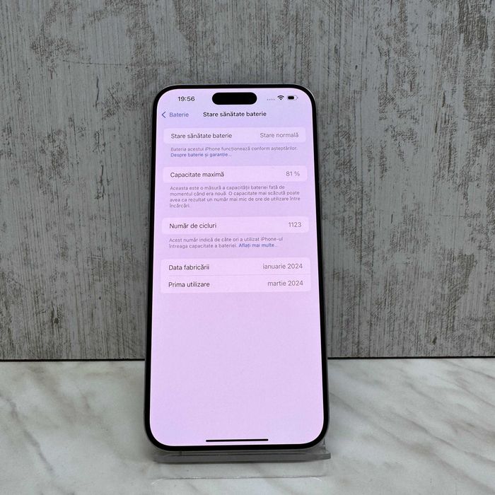 iPhone 15 Pro Max 256GB 81% Natural Titanium Zeus Amanet Vitan 6128