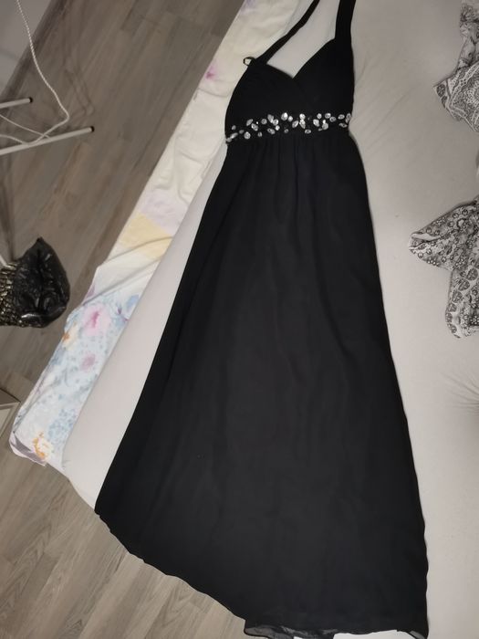 Черна официална дълга рокля