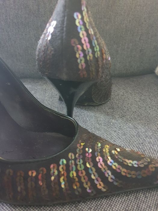 Pantofi, negri cu paiete, marimea 39-40