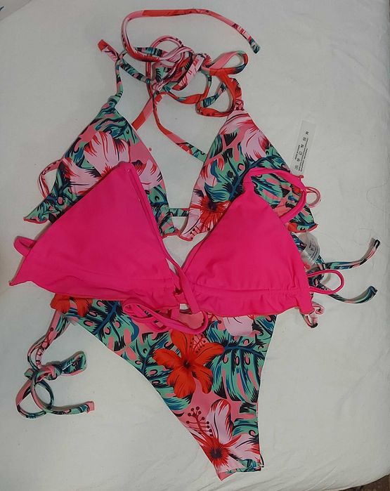 Бански розов на цветя от шейн (нов)