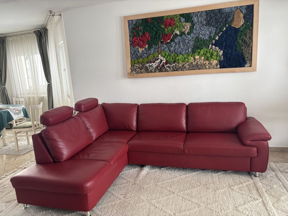 Colțar din piele naturală, calitate Premium, stare excelentă