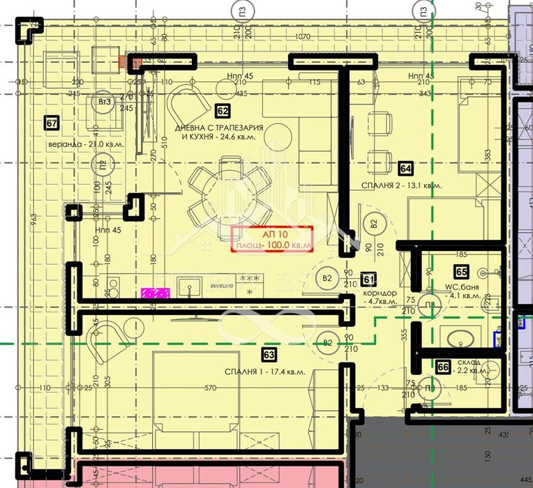 3-стаен в Пазарджик, област-гр.Велинград площ 115 цена 126350