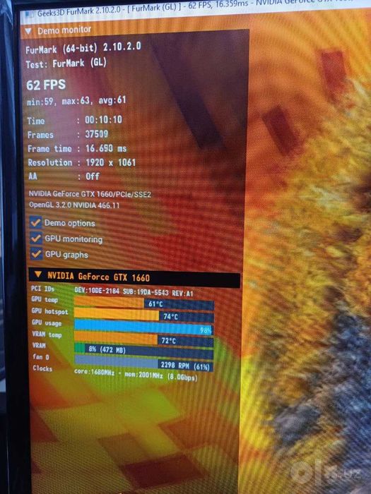 Видеокарта Zotac NVIDIA GeForce GTX 1660, 6ГБ.