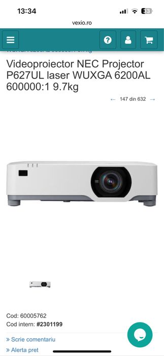 Videoproiector profesional NEC NP-P627ULG