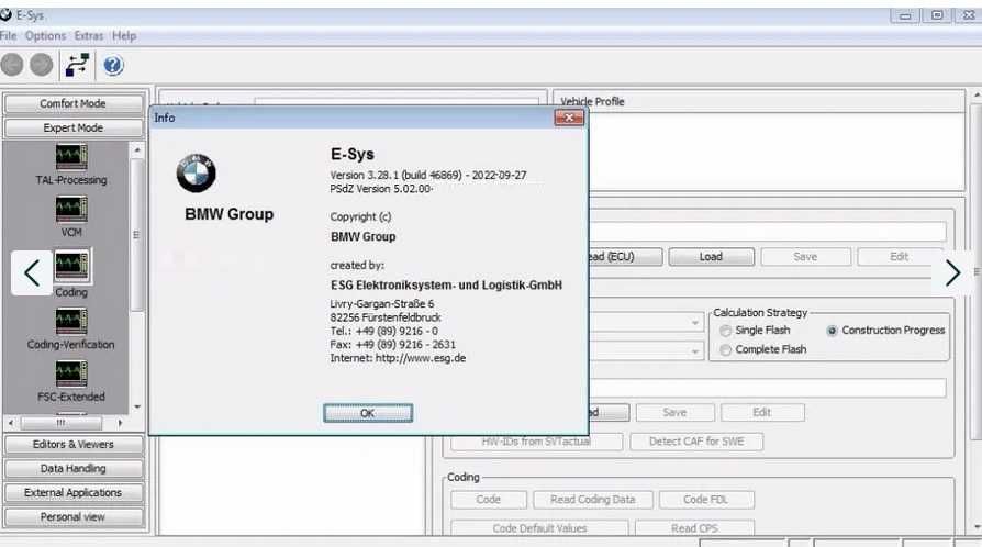 Consultanta tehnica update Bmw Ista Profesional Inpa, versiune noua