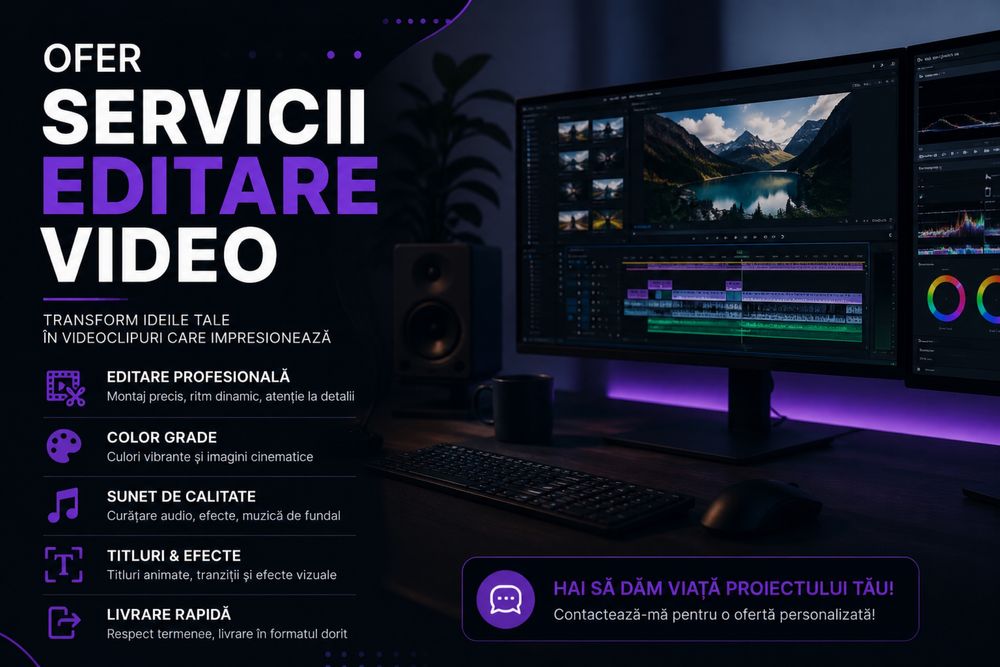 Ofer servicii de editare foarte bune