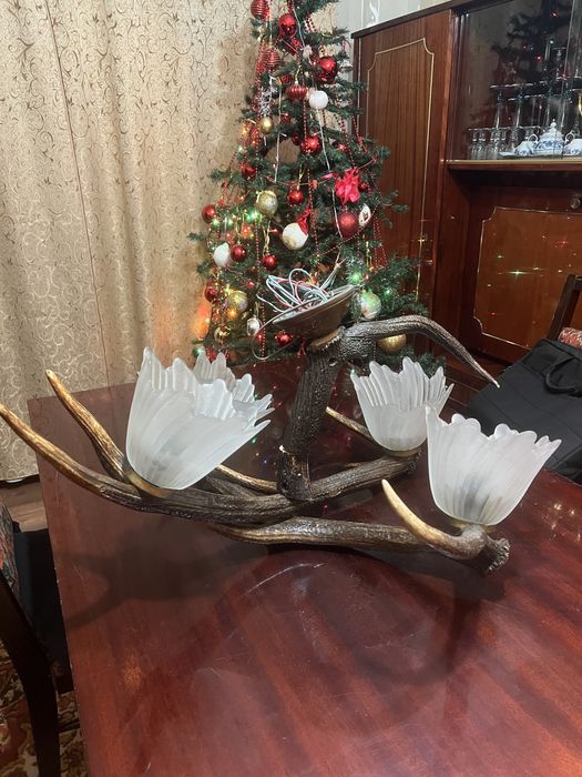 Lustrǎ din coarne naturale de Cerb Carpatin