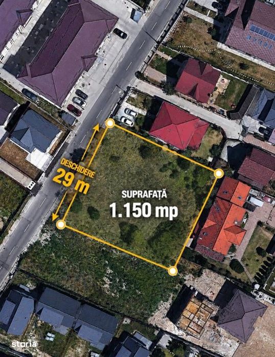 Teren intravilan Gavana Platou - 1150 mp, deschidere 29 m, Regim P+3+M