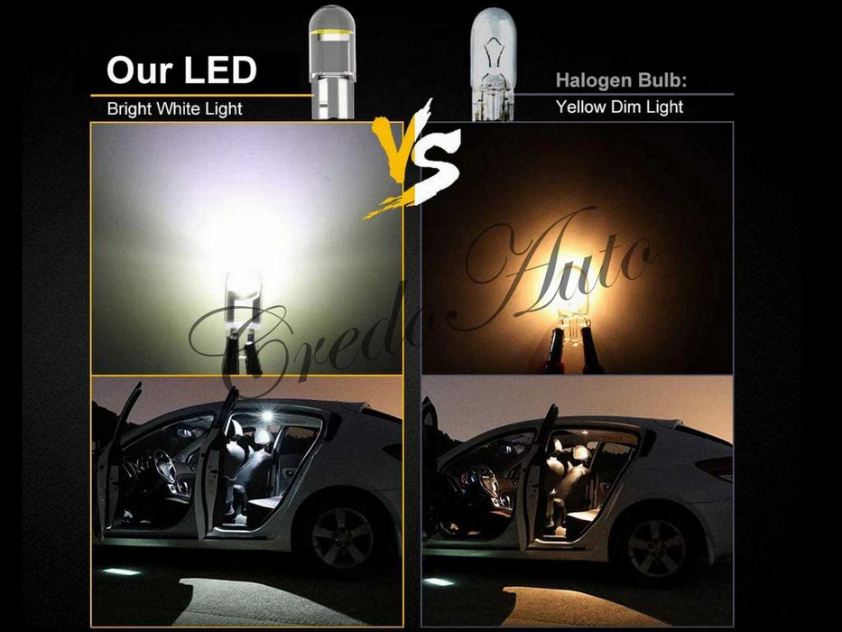 НОВО! T10 COB Crystal LED Габарити W5W 200lm