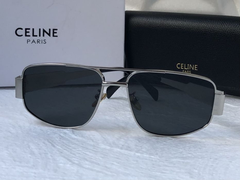 Дамски Мъжки слънчеви очила правоъгълни 2 цвята златни сребърни черни