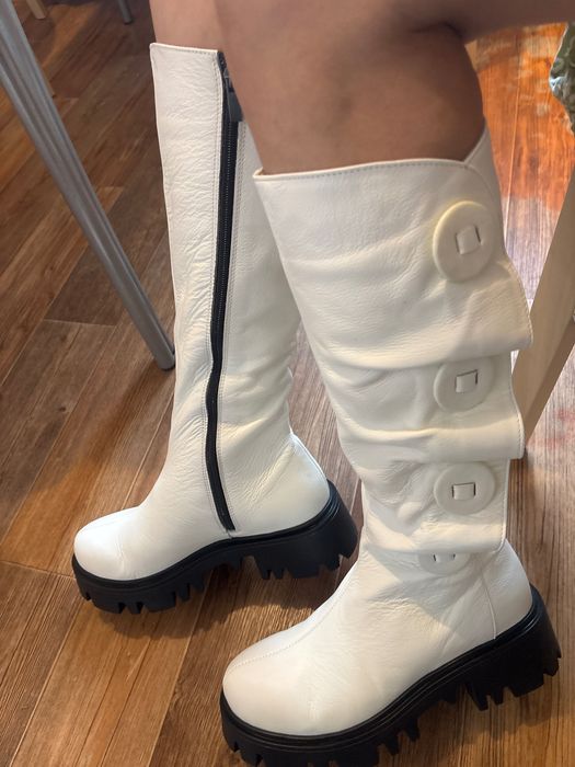 Сапоги женские кожанные