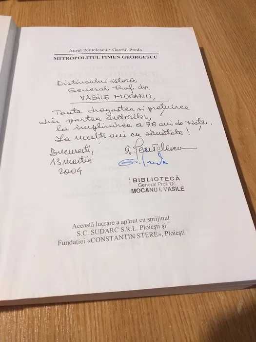 Set cărți Mitropolitul Pimen Georgescu: viața şi înfăptuirile sale (dedicații)