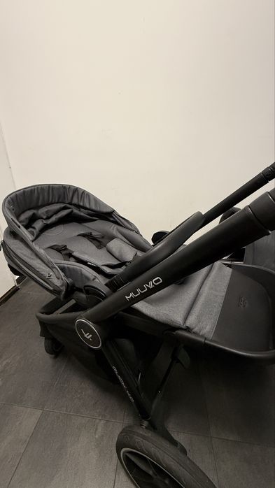 2в1 Бебешка количка Muuvo Quick 4.0 / Graphite / кош за новородено и седящ кош
