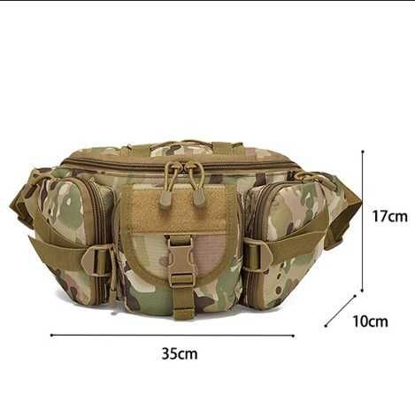 Мъжка чанта за кръст тактическа военна с 5 джоба - водоустойчива