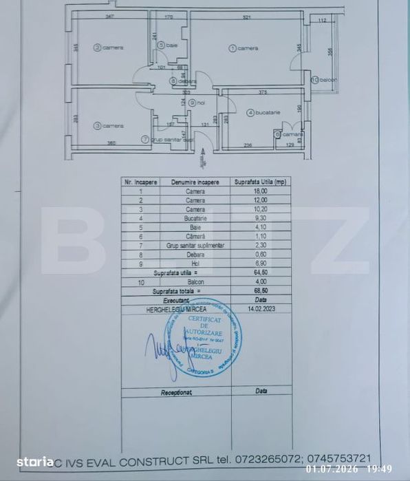 Apartament 3 camere, 2 bai, priveliste panoramica – Cartierul Flori