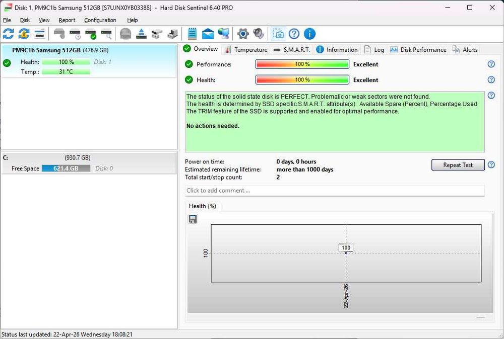SSD Samsung PM9C1b 512GB M.2 2230 NVMe PCIe Gen4 MZ9L8512HFLU NOU