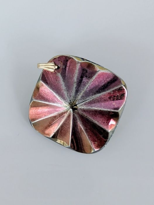 Pandantiv vintage aurora borealis, iradescent, floare de colt