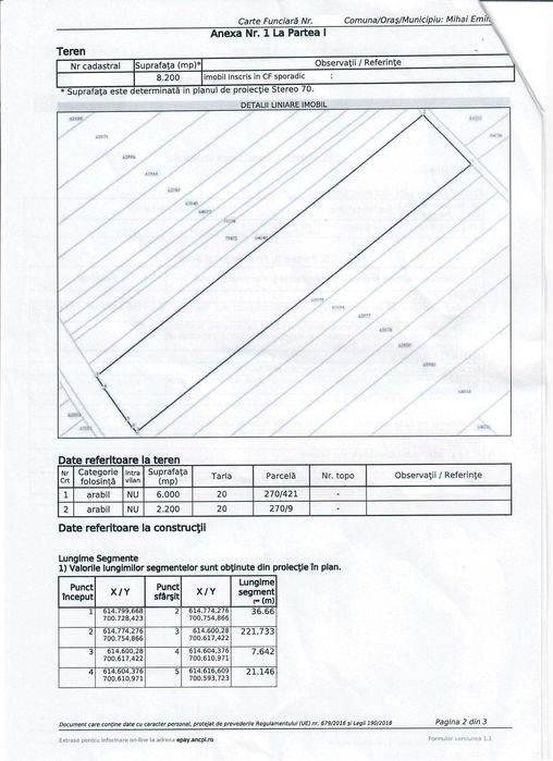 Teren extravilan 8200 mp la drumul national, zona Popas Cucorani