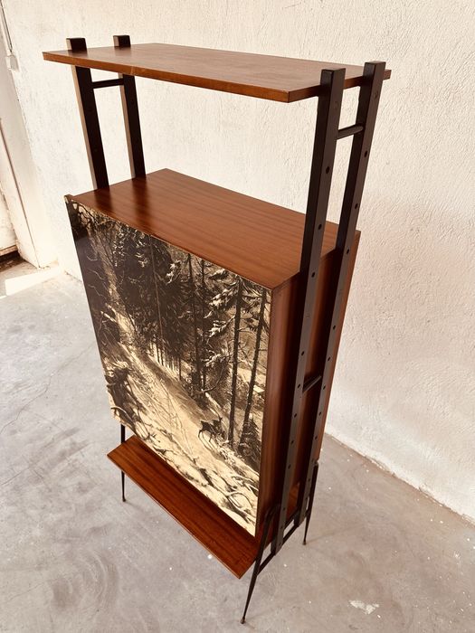 Италиански Mid-Century шкаф / бар с декоративни врати, 60-те години