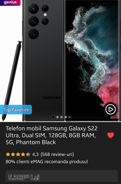 Vind s22ultra,8Ram,128Gr