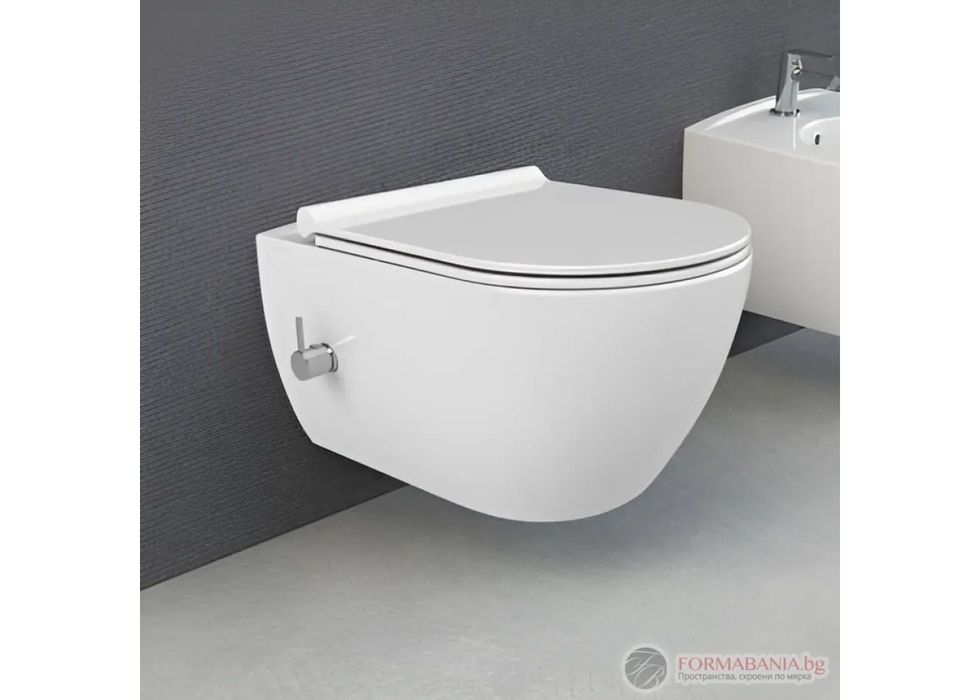 Промо! Конзолна тоалетна чиния City Rimless CeraStyle, с биде, без ръб