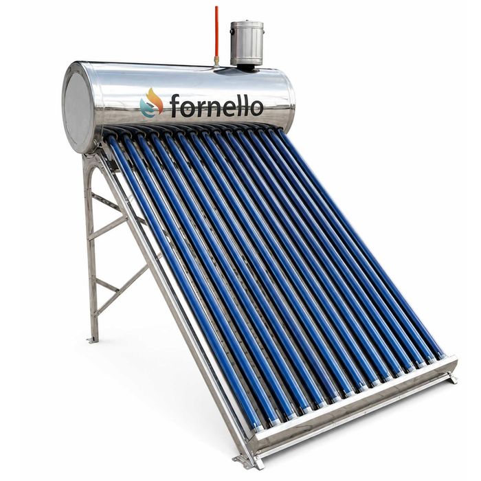 Panou solar nepresurizat Fornello, rezervor inox 122 litri, 15 tuburi