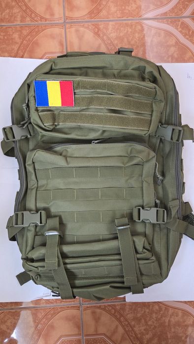 Rucsac Militar 50 l/ Negru / Verde camuflaj/Verde ,Nou