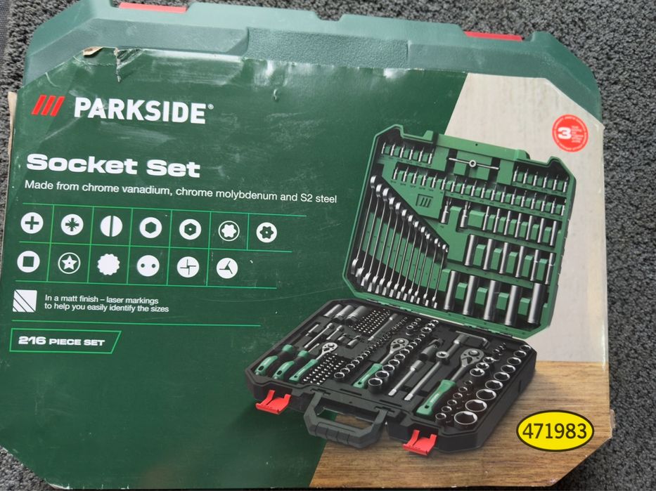 Set chei tubulare 216 piese Parkside