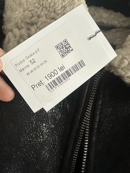 Geacă din blană naturală ovine L/XL