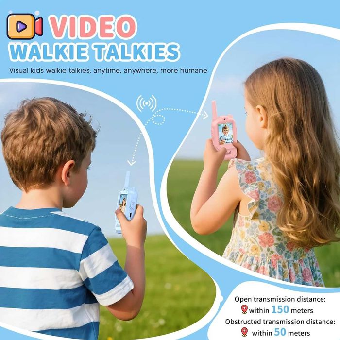 Walkie Talkie Video copii set 2 statii VALA Video M3, 11 canale