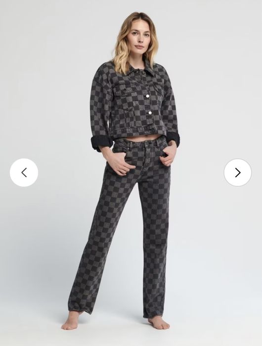 Дънково яке checkerboard print