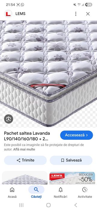 Vand saltea Lavanda Lems 160×200