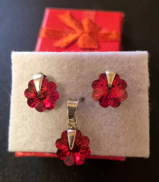 Set argint cu cristale Swarovski