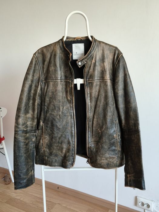 Geaca de piele biker, barbateasca Goosecraft