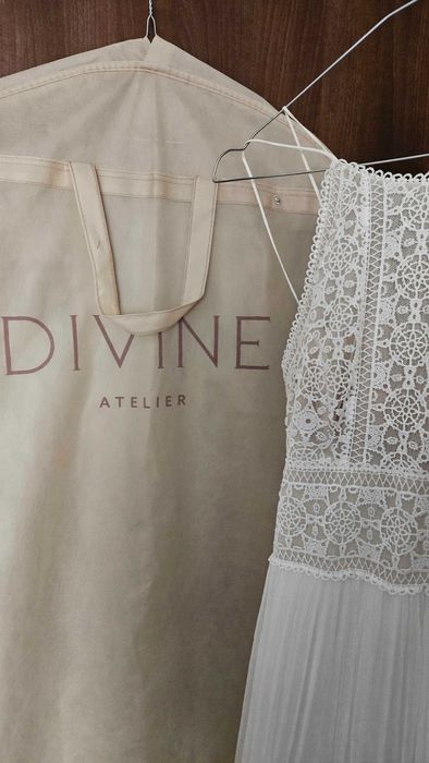Rochie de mireasă Sophie - Divine Atelier, stil boho, mărimea S, mătase și dantelă