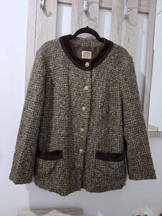 Sacou damă Ferran Ferrer Vintage Classic 40% lână mărimea XXL