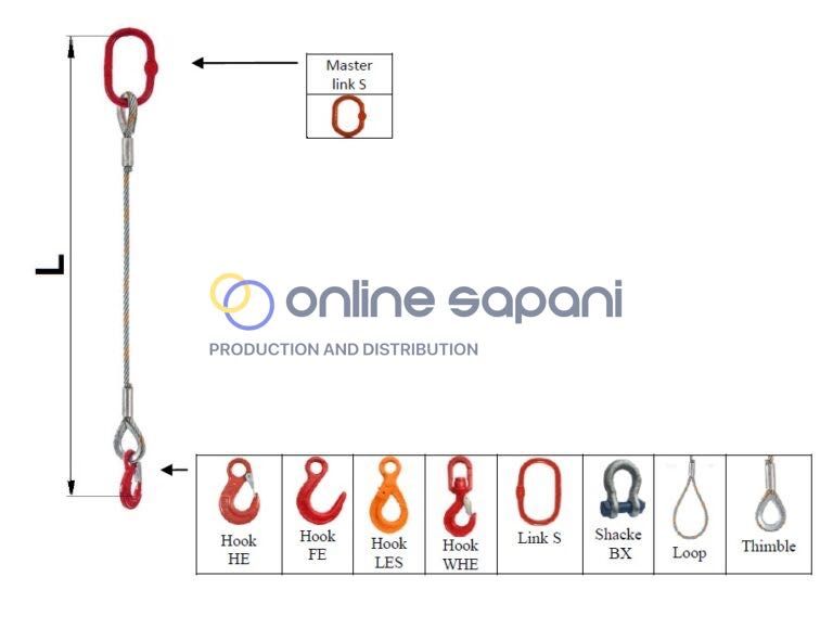 Стоманени сапани с халка и куки 1–4 клона за повдигане, сертифицирани