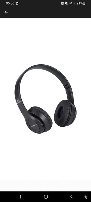 Casti bluetooth cu microfon si radio, Albastru P 47
