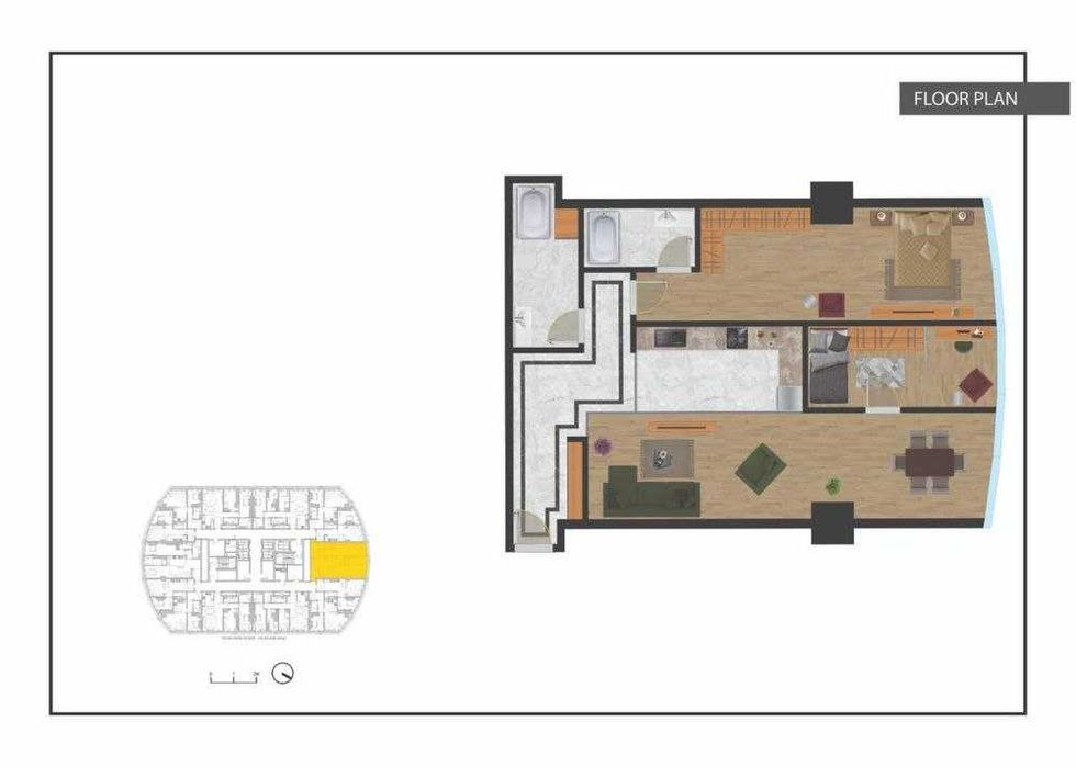 3-х комнатная в ЖК «Piramit Tower» ID: 2966