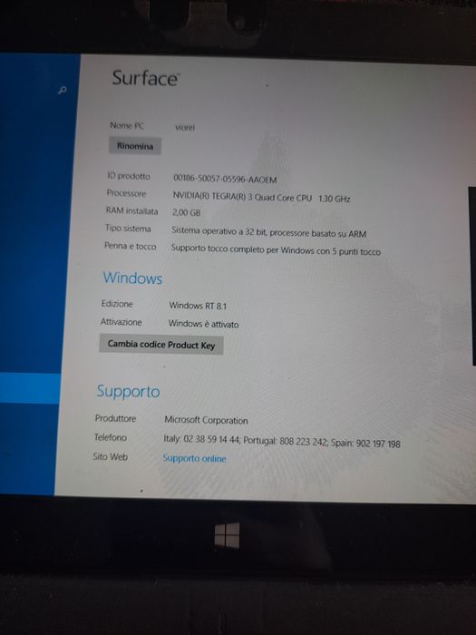 Vand microsoft surface