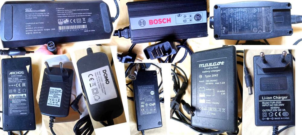 Зарядно за велосипед, тротинетка, скутер, ховърборд