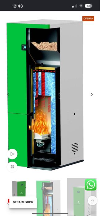 Centrala peleti compacta Mareli Premium RubynoR ECOSTAR SBN 20-35KW
