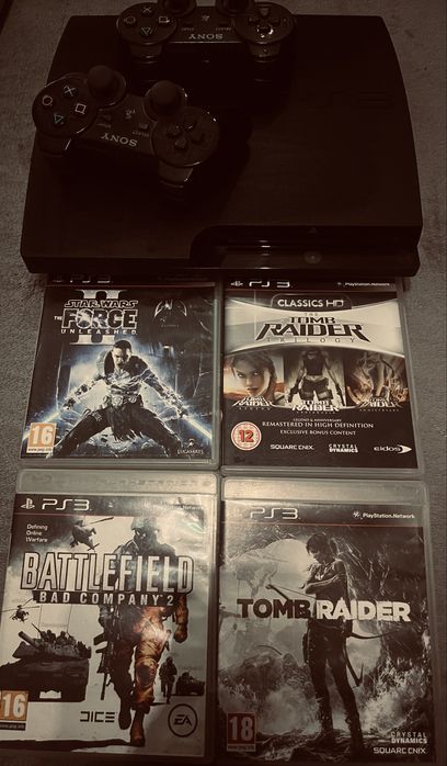 PS3 slim + 4 игри подарък