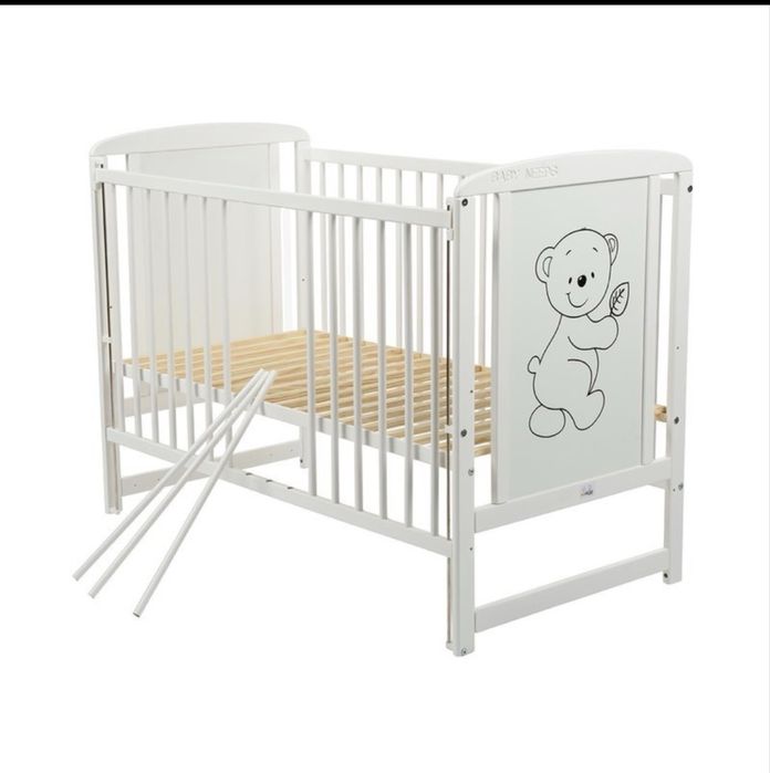Patut 120x 60cm cadru lemn + saltea bebelusi + babynest
