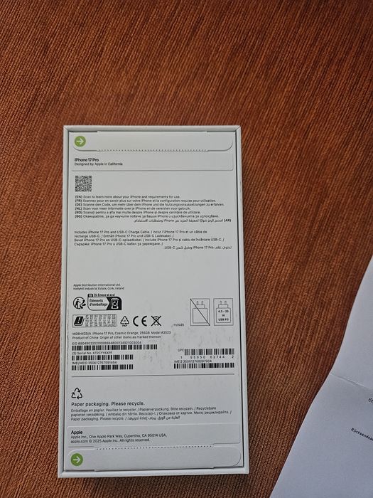 Iphone 17pro 256gb cosmic orange